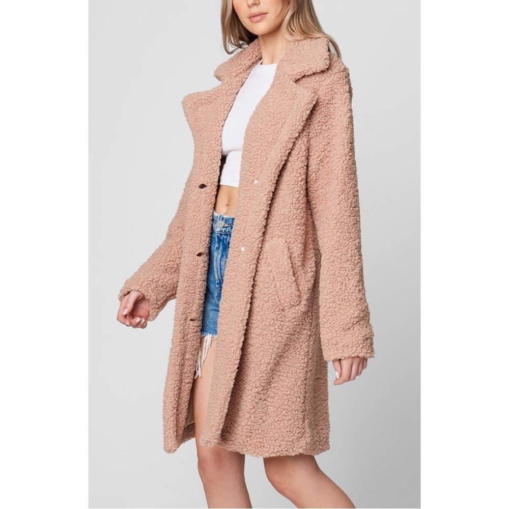 Blank NYC Longline Faux Shearling Coat - Picture 2 of 6